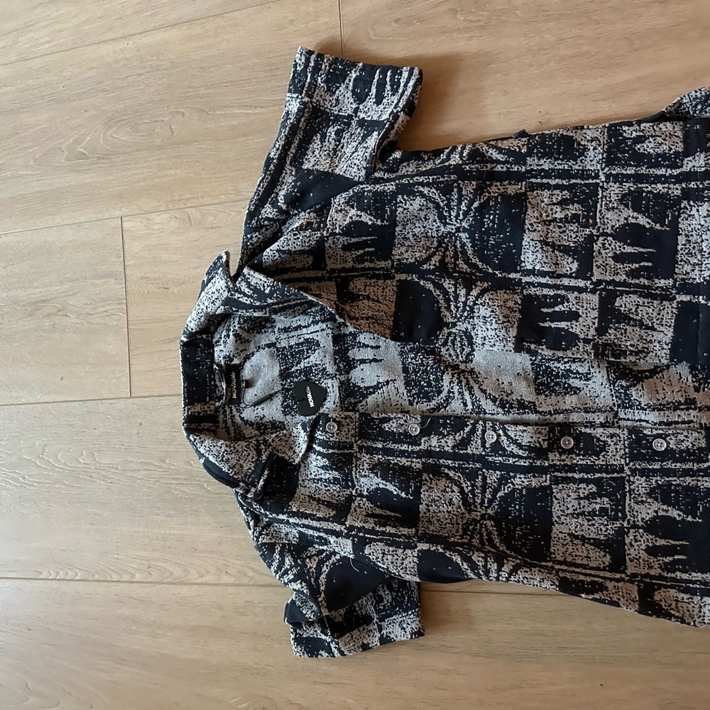 Fashion Nova Kids Black and Gray Button Down Shirt